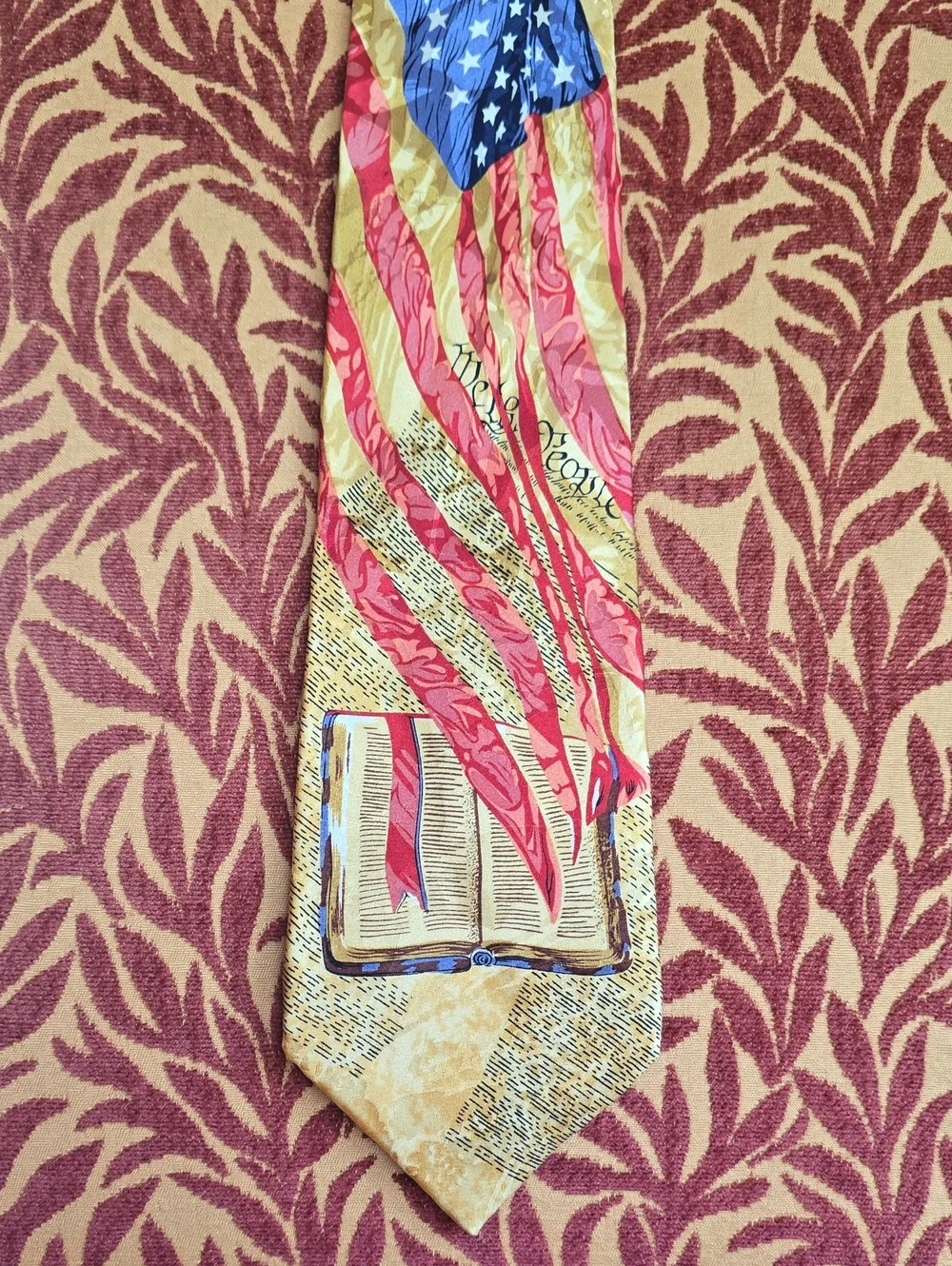 Patriotic Red, Blue and Gold Novelty Men's Tie